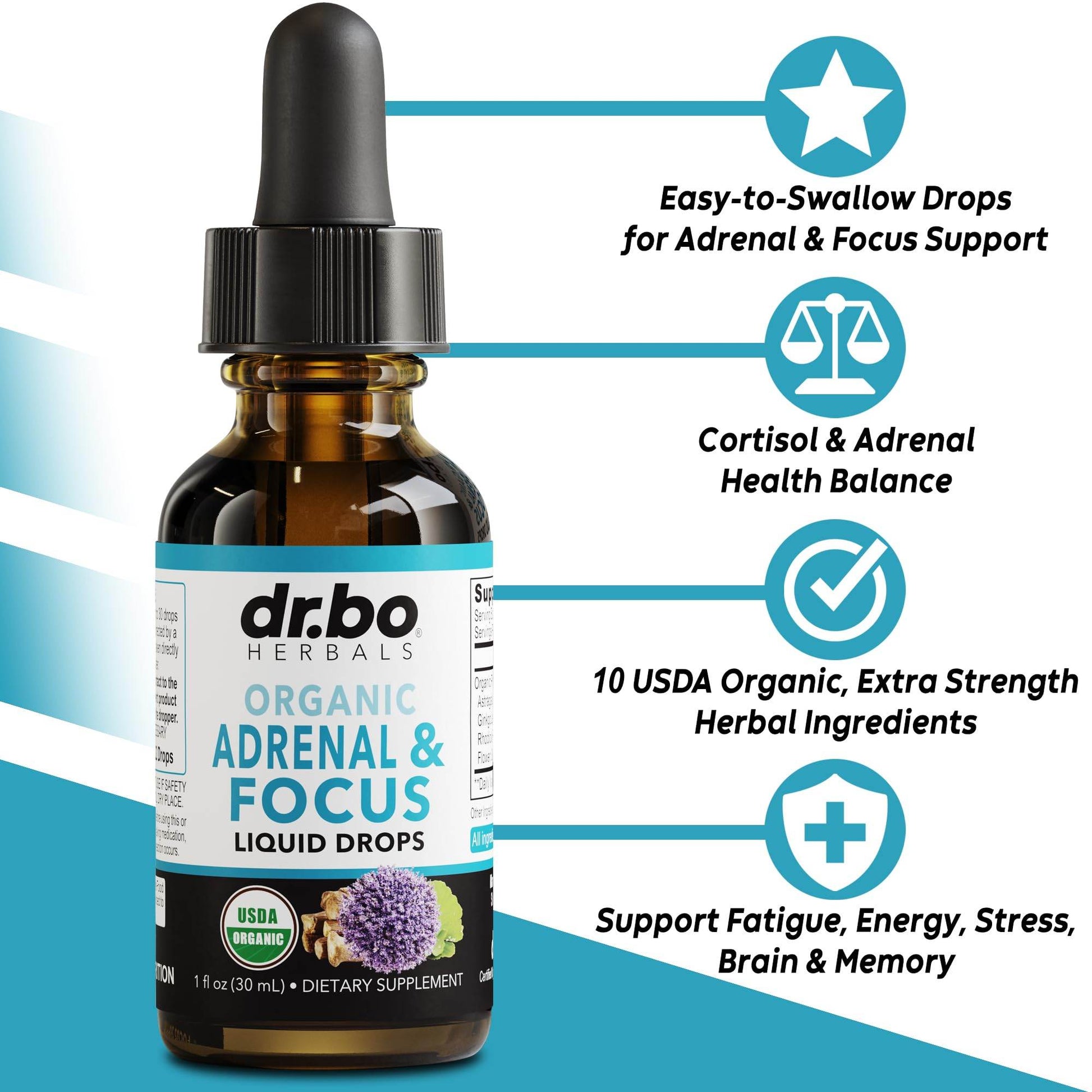 Adrenal Support Supplements Liquid Drops - Organic Adrenal and Focus Supplement, Cortisol Manager Adaptogen Adults, Ginkgo Biloba for Kids Calm - Natural Brain and Memory Fatigue Stress Attention 1oz - zenfulharmony.com