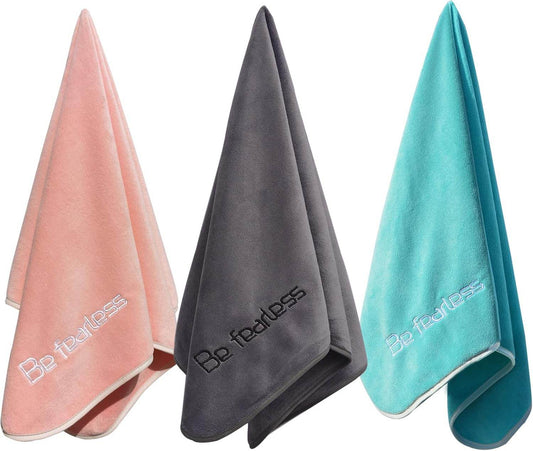 Microfiber Gym Towels Bigger Size Super Soft for Exercise Fitness, Sports, Workout, 380-GSM 15-Inch x 31-Inch Quick-Drying Towels (3 Pack, Grey+Blue+Purple) - zenfulharmony.com