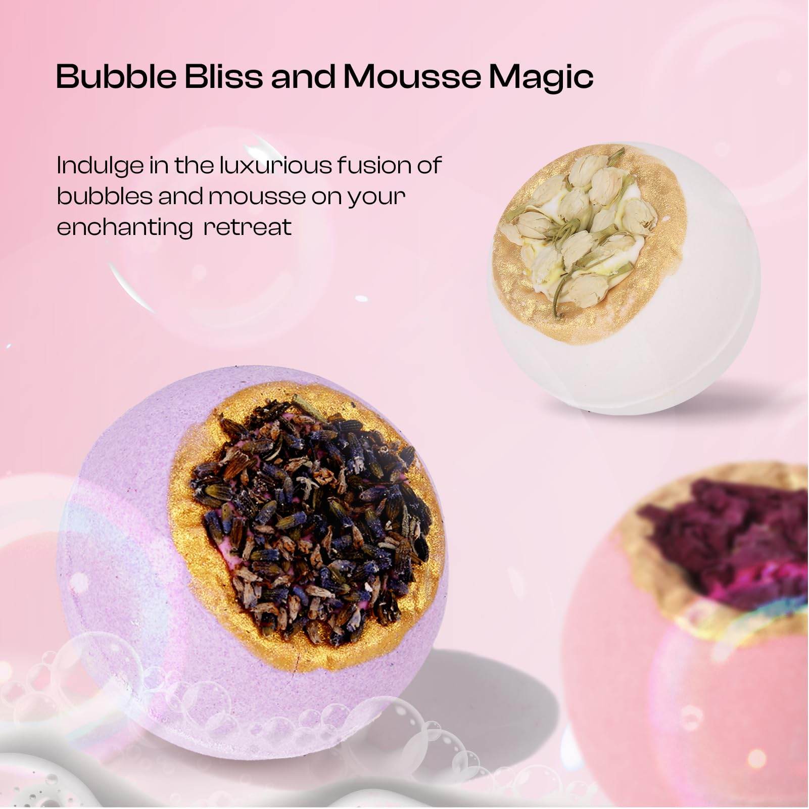 Bath Bombs Gift Sets- 6 Fizzies Luxury Large Size with Real Flowers and Natural Organic Essential Oil for Bubble SPA Bath, Self Care Gifts for Women, Mon, Daughter, Girlfriend,Pack of 6 (Multiple) - zenfulharmony.com