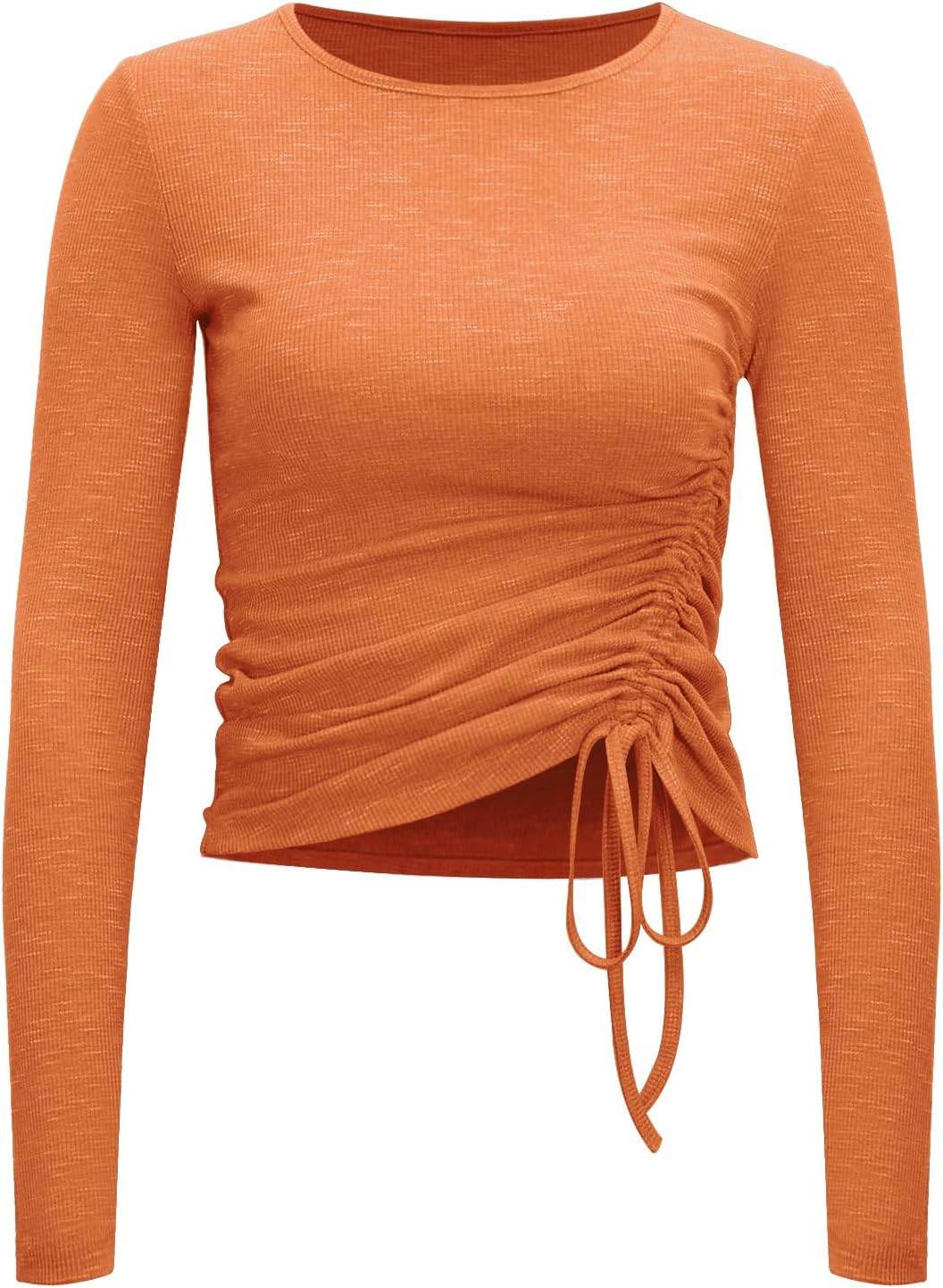 Womens Long/Short Sleeve Workout Tops Ruched Side Yoga Atheltic Shirt Slim Fitted - zenfulharmony.com