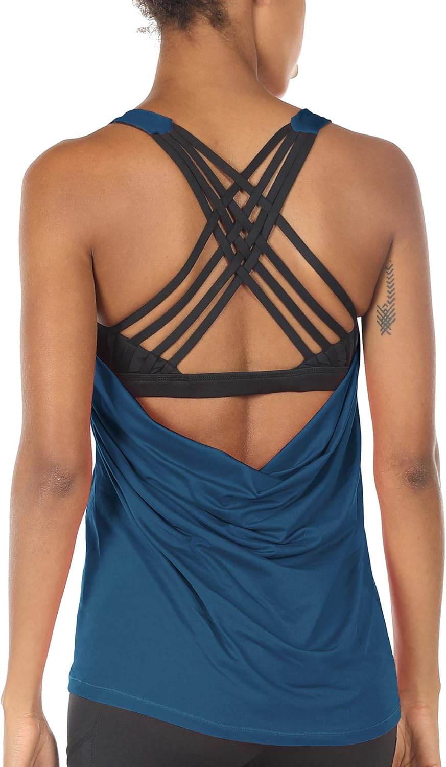 icyzone Women's Open Back Workout Athletic Yoga Tank Tops with Built in Bra - zenfulharmony.com