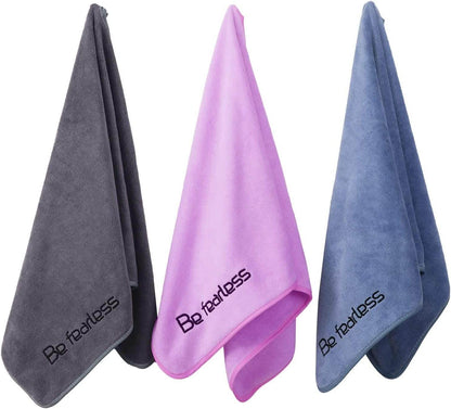 Microfiber Gym Towels Bigger Size Super Soft for Exercise Fitness, Sports, Workout, 380-GSM 15-Inch x 31-Inch Quick-Drying Towels (3 Pack, Grey+Blue+Purple) - zenfulharmony.com