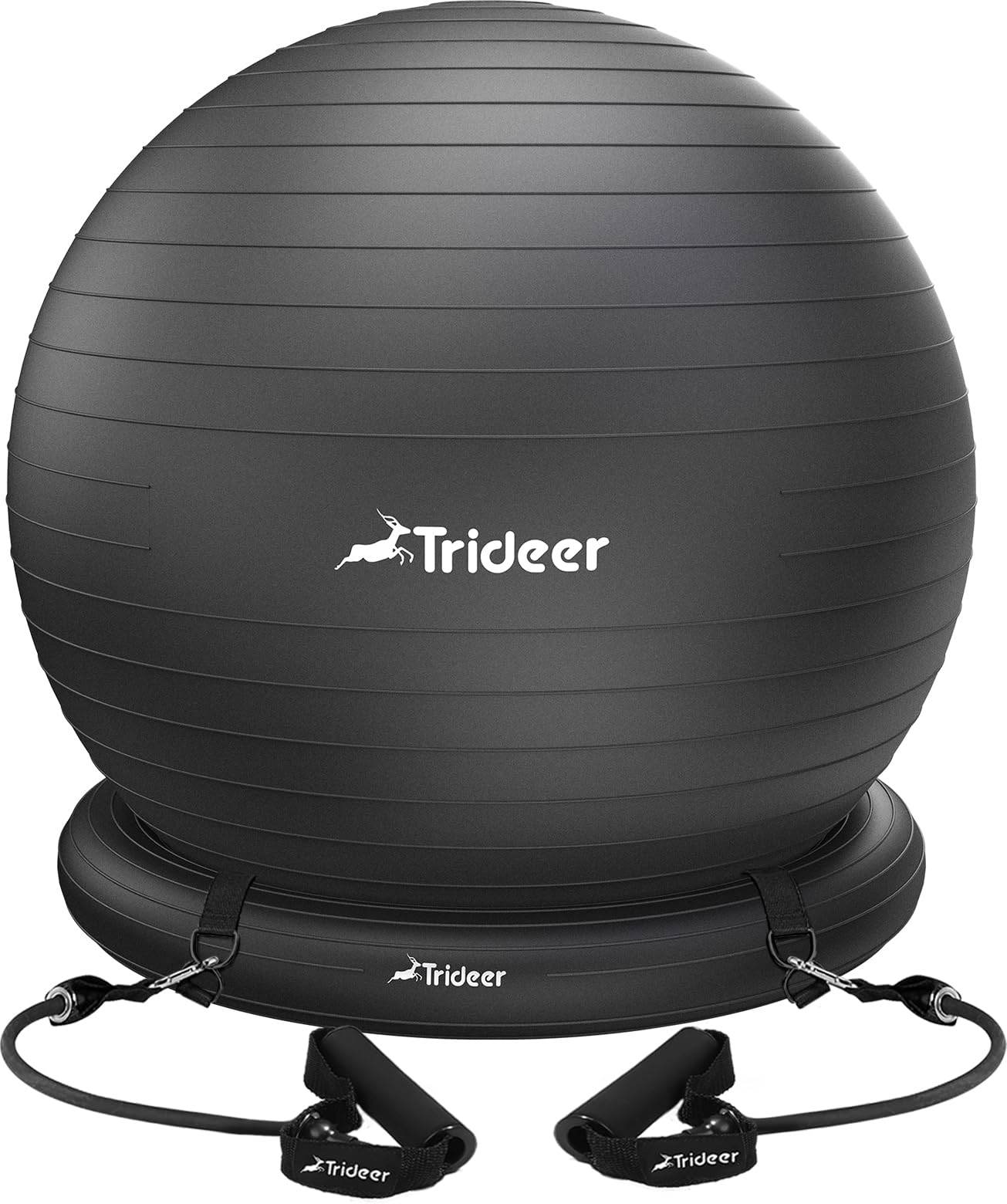 Trideer Ball Chair Yoga Ball Chair Exercise Ball Chair with Base & Bands for Home Gym Workout Ball for Abs, Stability Ball & Balance Ball Seat to Relieve Back Pain (XL(27-30ines/68-75cm), Black) - zenfulharmony.com