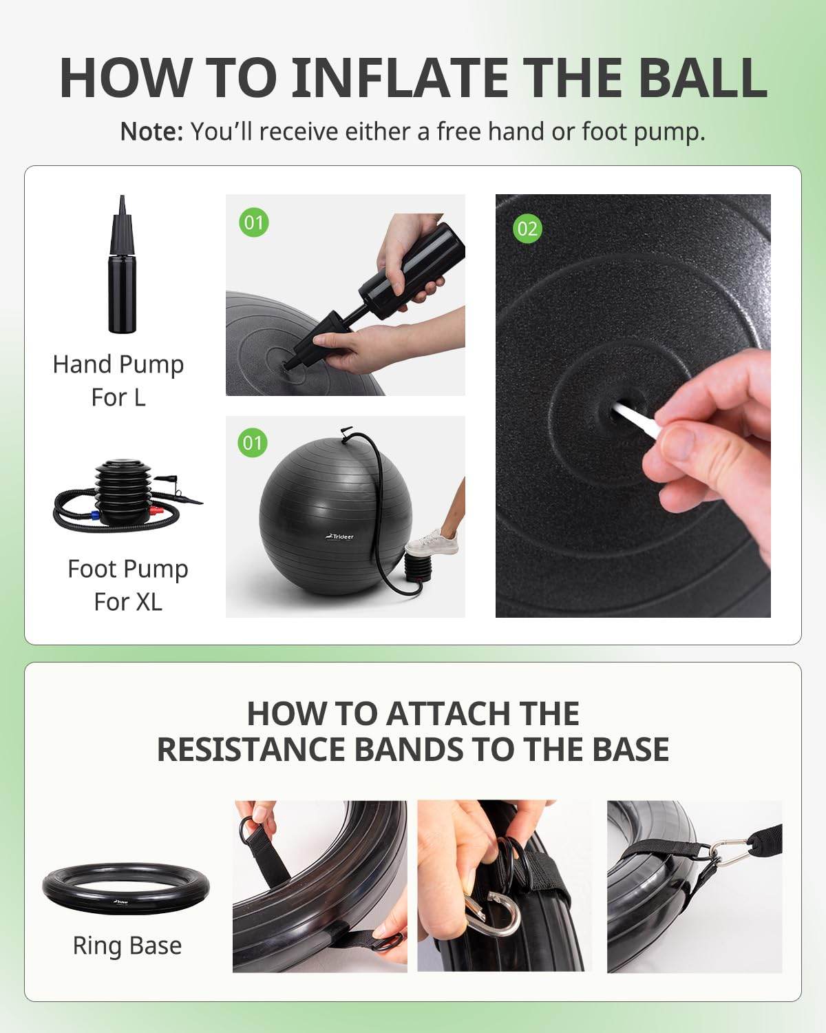 Trideer Ball Chair Yoga Ball Chair Exercise Ball Chair with Base & Bands for Home Gym Workout Ball for Abs, Stability Ball & Balance Ball Seat to Relieve Back Pain (XL(27-30ines/68-75cm), Black) - zenfulharmony.com