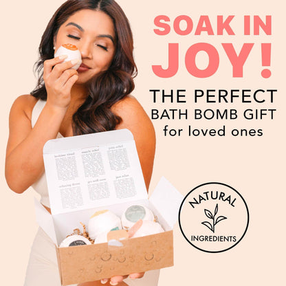Bath Bomb Gift Set - USA Made with Natural & Organic Ingredients, Relaxing Gifts for Women & Men, Spa Gifts & Stocking Stuffers for Women, Luxury Gift Ideas, Bath Bombs for Wife & Kids - zenfulharmony.com