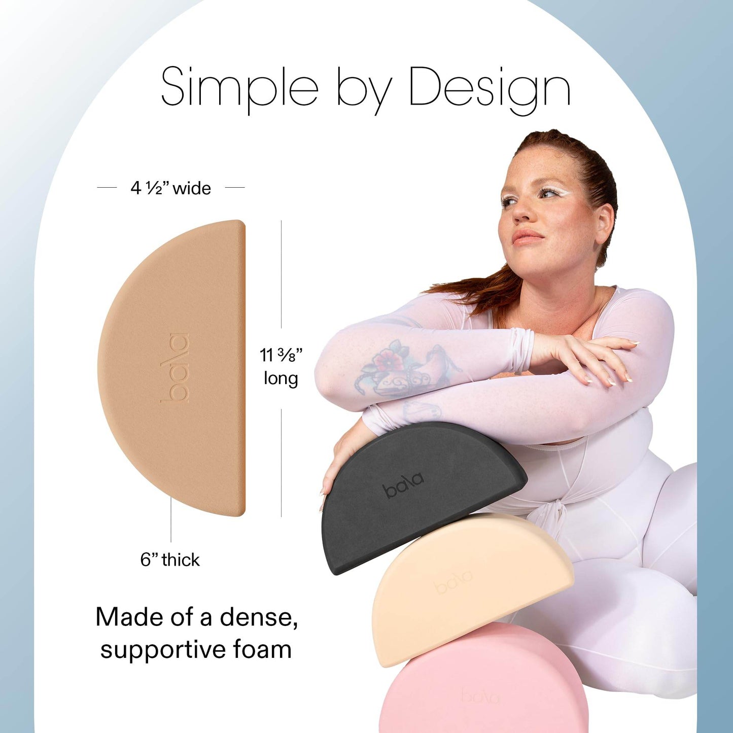Bala Balance Blocks 2 Pack, Yoga Blocks for Working Out, (Sand) - Semi-Circular Yoga Accessories for Stretching & Exercise - Yoga Equipment for Home Workout - Yoga Block Essentials for Women & Men - zenfulharmony.com