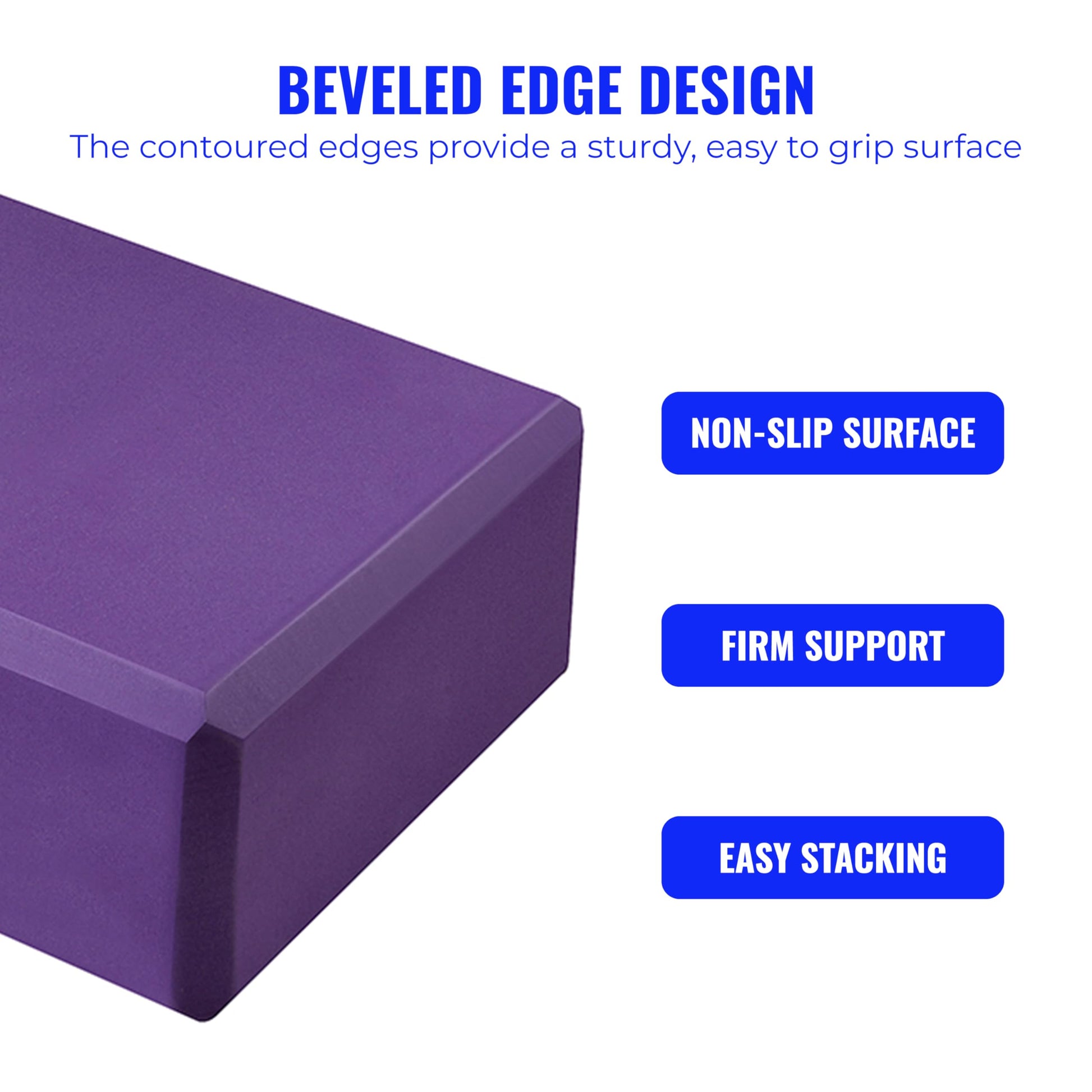 Hello Fit 3" Yoga Block, 10 Pack Bulk EVA Foam Yoga Blocks, Firm and Supportive Yoga Brick for Schools and Studios, Balance Foam for Stretching, Pilates, and Workout, 3" x 6" x 9", Purple - zenfulharmony.com