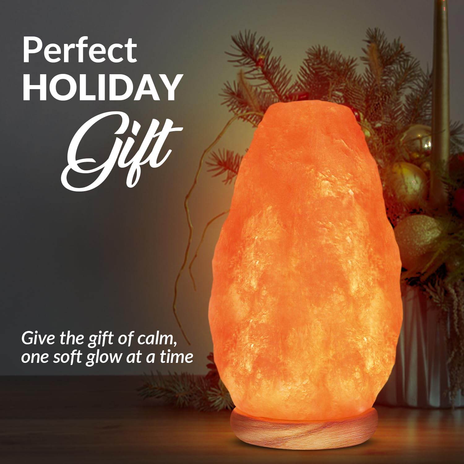 WBM Salt Lamp – USB Himalayan Salt Lamp with Touch Dimmer Control | Wooden Base | LED Bulb | 5-7lbs - zenfulharmony.com
