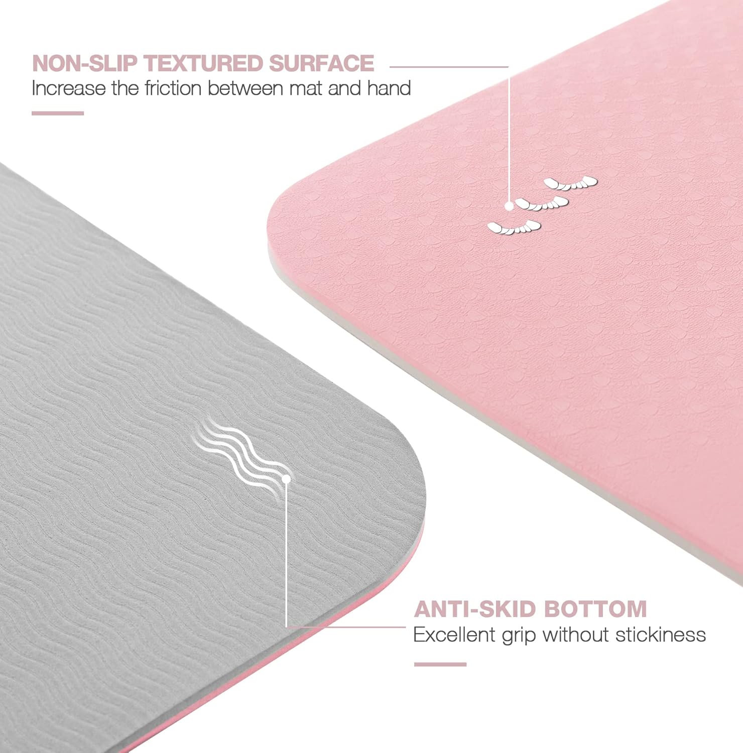 Yoga Mat Non Slip, Pilates Fitness Mats, Eco Friendly, Anti-Tear 1/4" Thick Yoga Mats for Women, Exercise Mats for Home Workout with Carrying Sling and Storage Bag - zenfulharmony.com