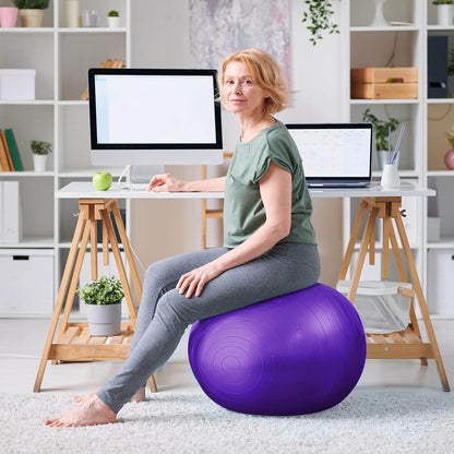 Honoson 3 Pcs Exercise Ball Large Yoga Ball Pregnancy Ball 3 Size Fitness Ball Multiple Sizes Yoga Ball Chair for Office Home Labor Gym Birth Balance, 55/65/75cm (Red, Blue, Dark Purple) - zenfulharmony.com