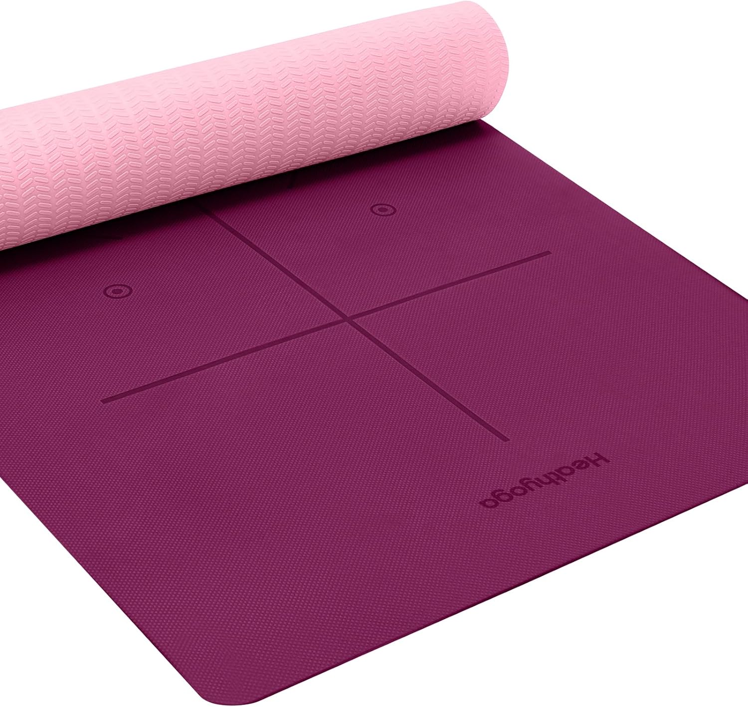 Heathyoga Eco Friendly Non Slip Yoga Mat, Body Alignment System, SGS Certified TPE Material - Textured Non Slip Surface and Optimal Cushioning,72"x 26" Thickness 1/4" - zenfulharmony.com