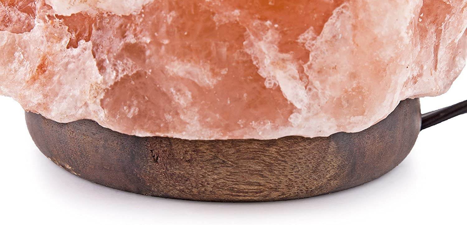 Himalayan Salt Lamp with Dimmer Switch - Natural Crystal Rock Night Light for Home Decor - Hand Carved Salt Lamp with Wooden Base - Soothing Amber Glow Night Light & Gifts - zenfulharmony.com