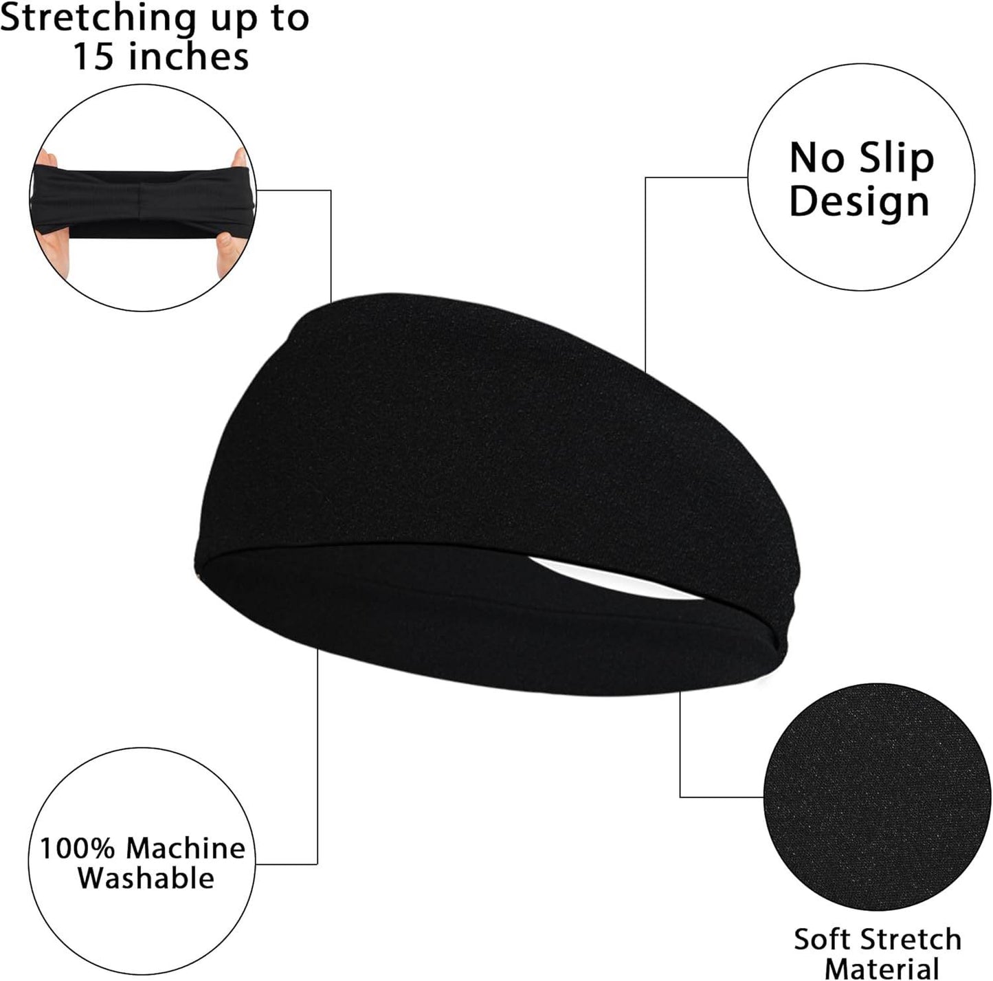 JOYOYO Unisex Headbands for Women's Hair Soft Stretchy Fabric Kylie Head Band Bandeaux Hair Accessories for Workout Gym Yoga Hair Band,100% Pure Cotton - zenfulharmony.com