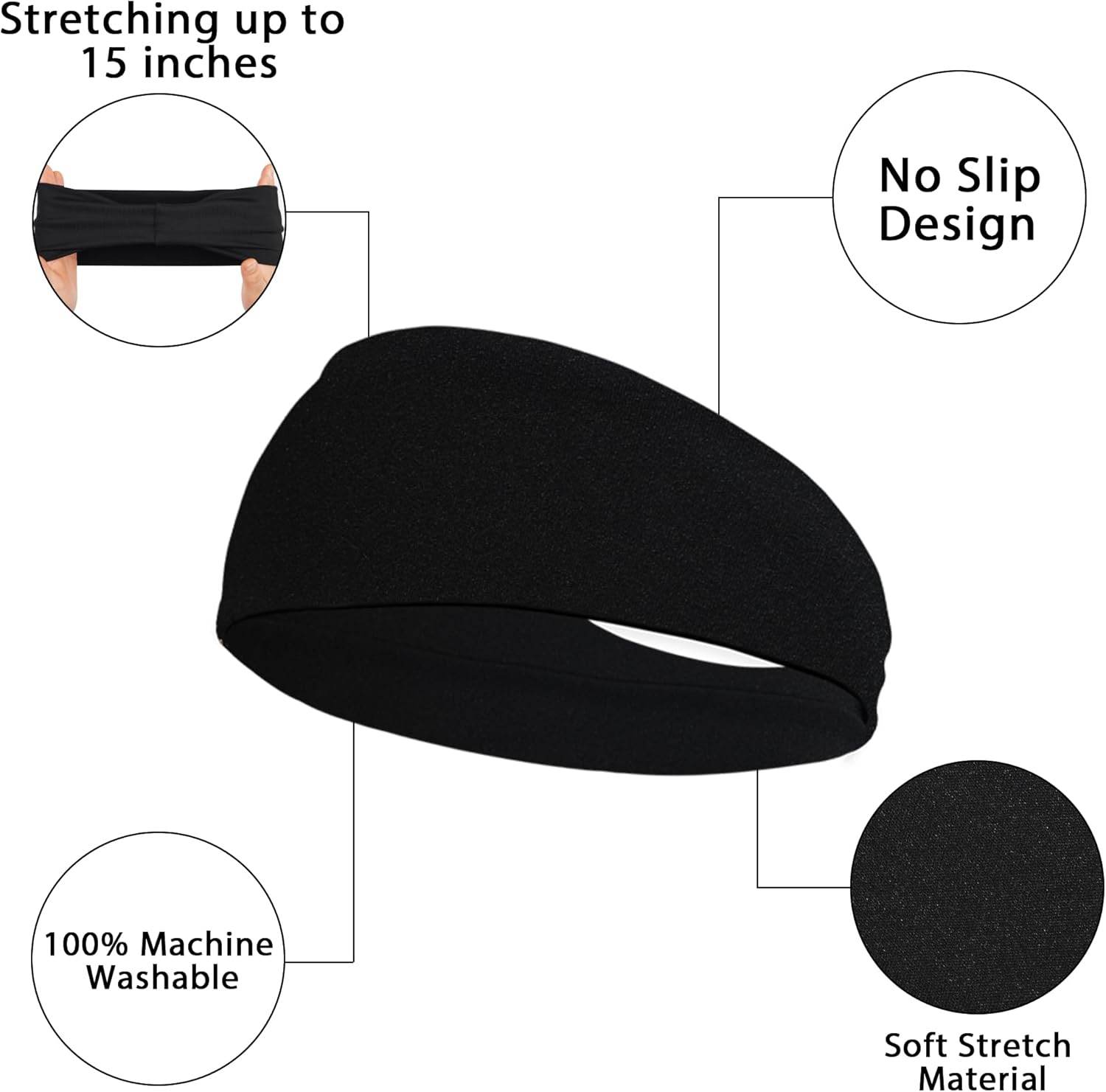 JOYOYO Unisex Headbands for Women's Hair Soft Stretchy Fabric Kylie Head Band Bandeaux Hair Accessories for Workout Gym Yoga Hair Band,100% Pure Cotton - zenfulharmony.com
