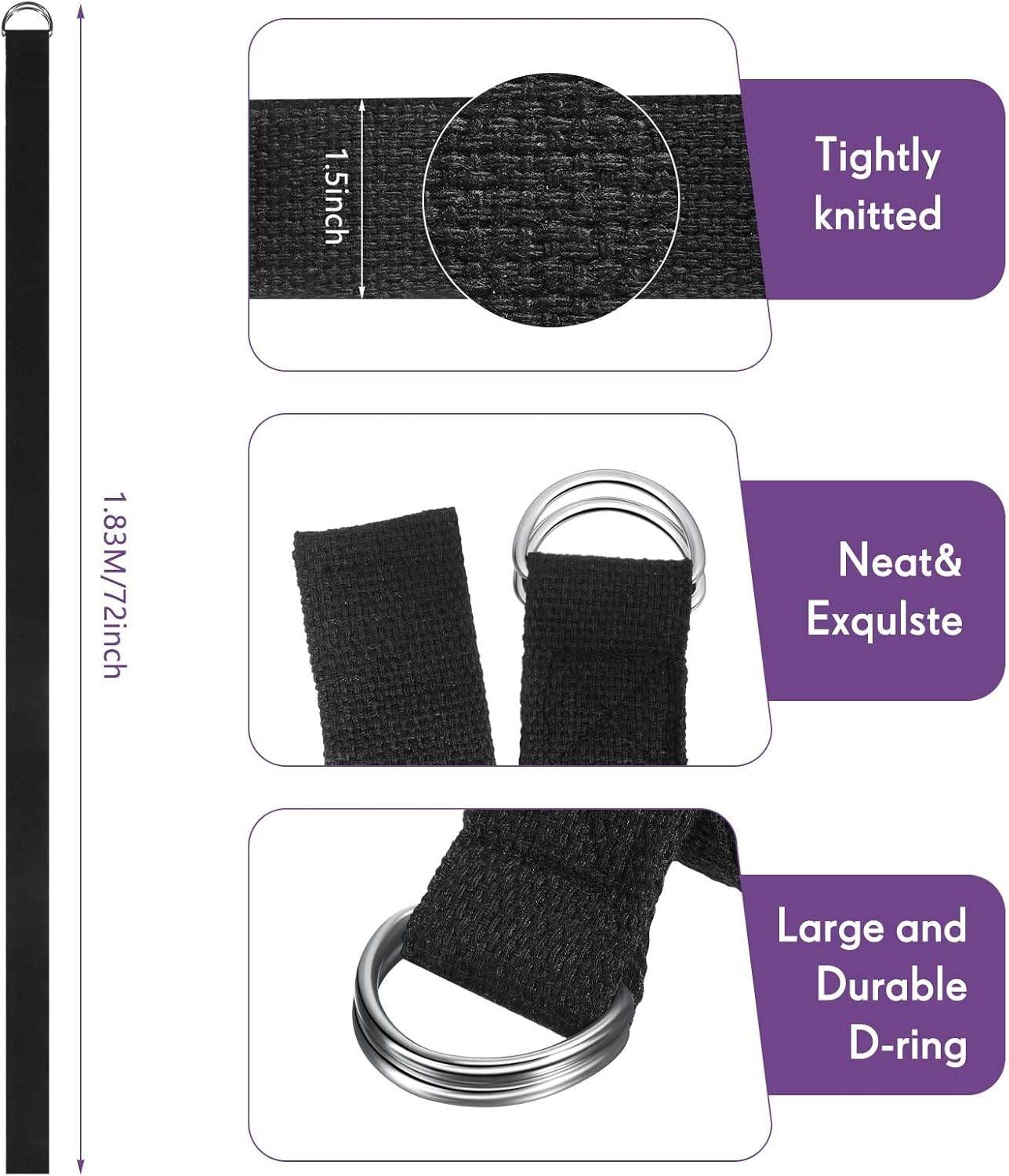 Jerify 10 Pcs Yoga Strap for Stretching Bulk 6ft Exercise Stretch Band with Metal D Ring Adjustable Pilates Non Elastic Yoga Stretch Belt for Women Men Physical Fitness Gym Workout Dance - zenfulharmony.com