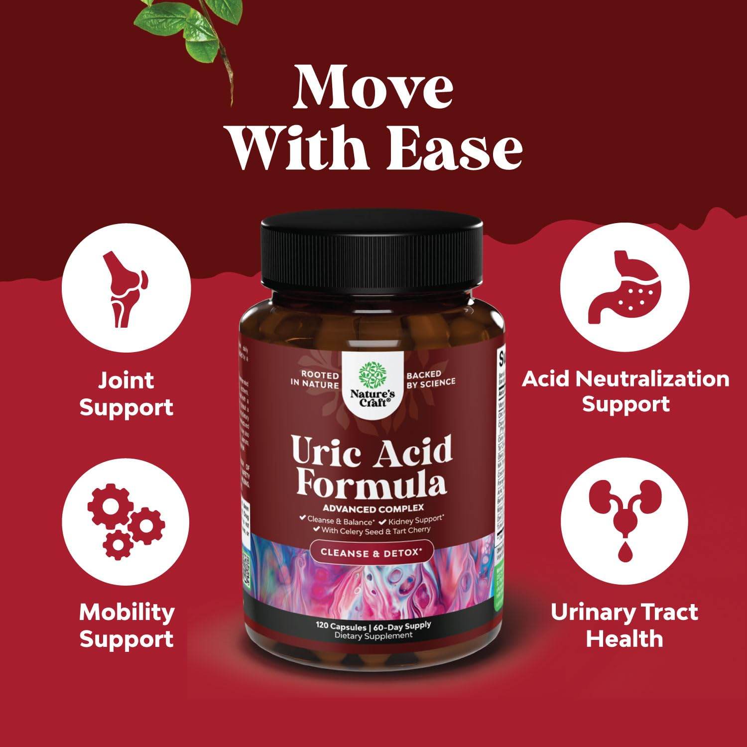 Herbal Uric Acid Cleanse and Detox - Essential Daily Kidney Cleanse and Uric Acid Support for Adults – Joint Support Supplement and Detox Cleanse with Tart Cherry Extract Capsules for Men and Women - zenfulharmony.com