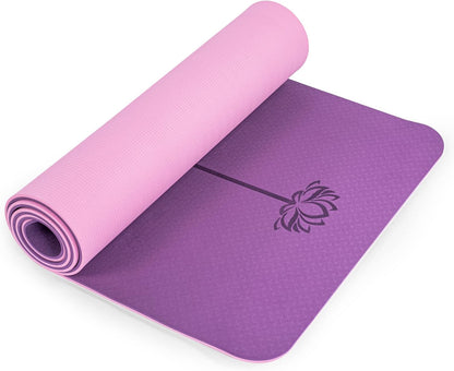 Yoga Mat Non Slip, Pilates Fitness Mats, Eco Friendly, Anti-Tear 1/4" Thick Yoga Mats for Women, Exercise Mats for Home Workout with Carrying Sling and Storage Bag - zenfulharmony.com