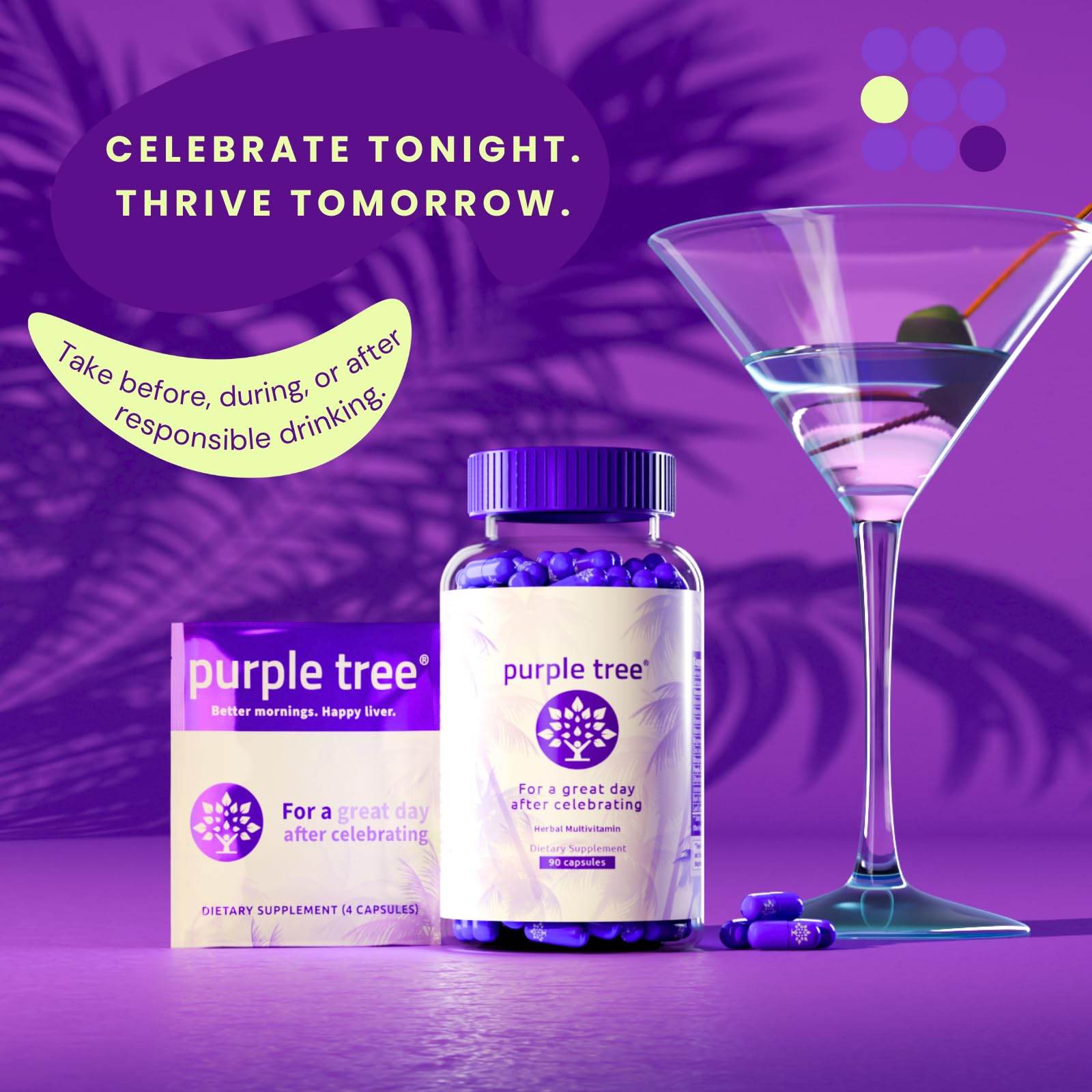 purple tree Post-Celebration Wellness | Liver Support, Body Replenisher, Rapid Hydration | Dihydromyricetin DHM, Milk Thistle, Electrolytes, Vitamin B, Willow Bark, Quercetin (90 Pills) - zenfulharmony.com