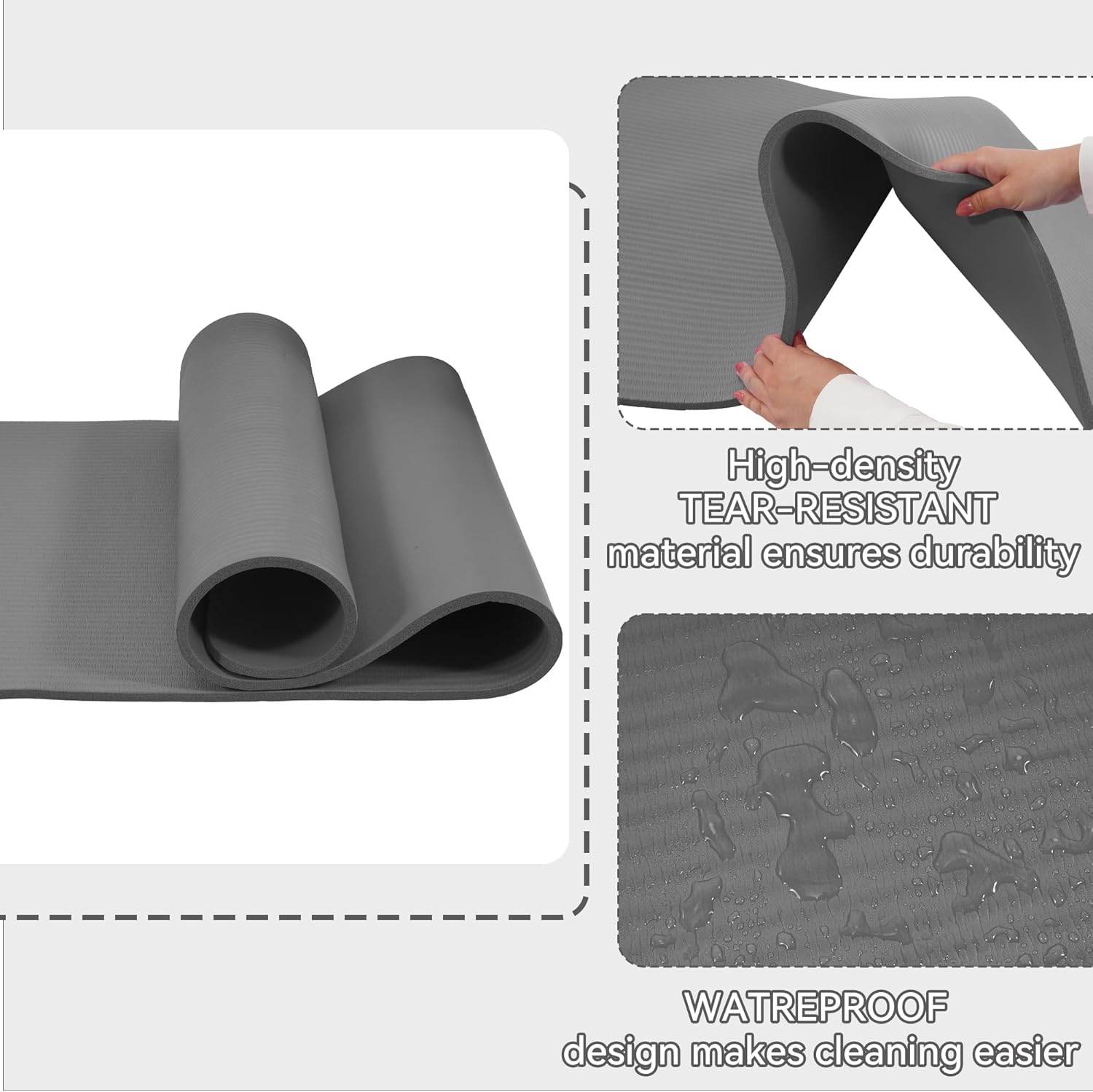 Yoga Mat, 1/2-Inch Extra Thick High Density Exercise Mat, Anti-Tear Exercise Yoga Mat with Carrying Strap, Suitable for Various Yoga Exercises - zenfulharmony.com