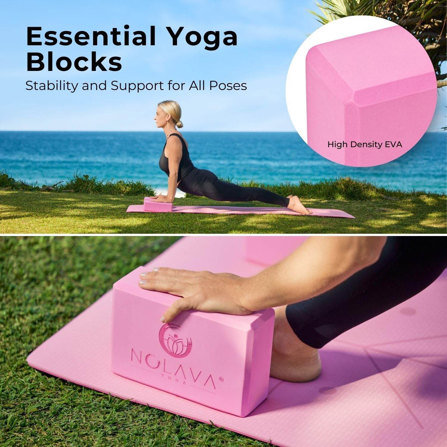 NOLAVA Yoga Mats & Complete Sets - TPE, Non-Slip, Eco-Friendly - Includes Mat, Blocks, Strap, & More (6pc or 7pc Sets) - For Pilates, Yoga & Fitness - zenfulharmony.com