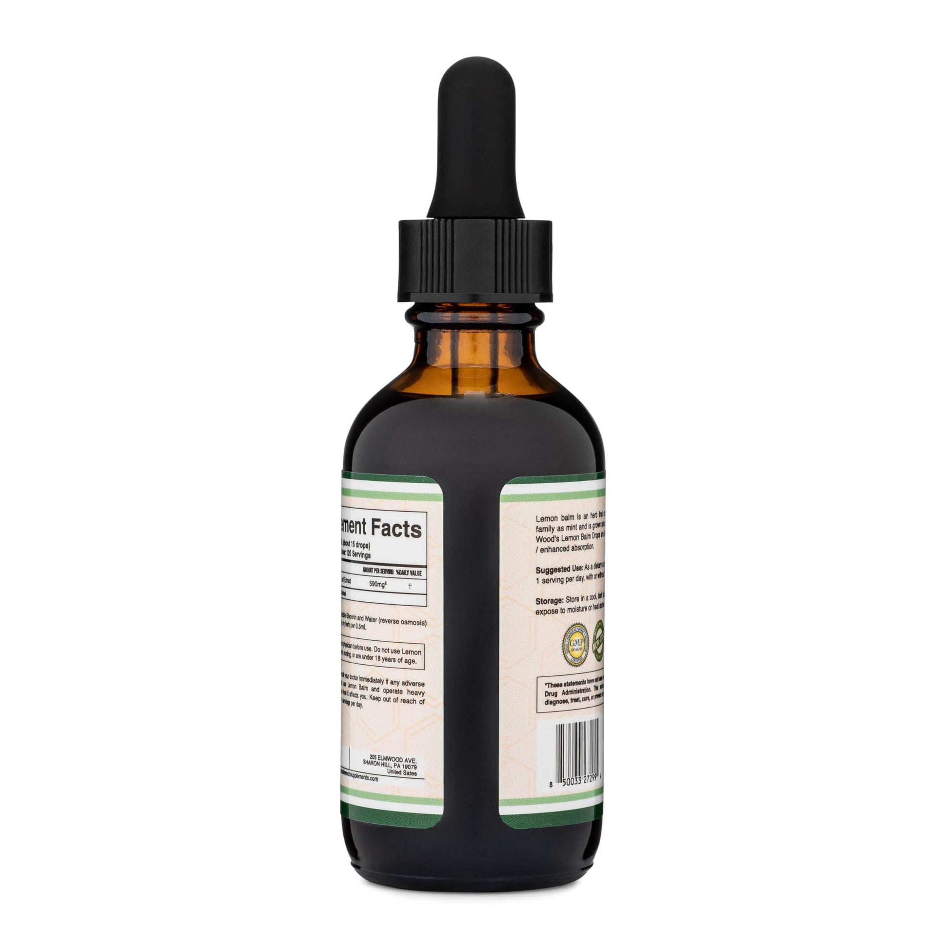 Double Wood Supplements Lemon Balm Tincture - Organic Lemon Balm Drops for Relaxation 590mg - 2FL OZ, 120 Servings (Better Absorbed Than Capsules, Great Addition to Lemon Balm Tea) for Relaxation - zenfulharmony.com