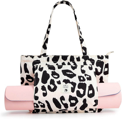 WLLWOO WLLWOO Yoga Bags for Women with Yoga Mats Bags Carrier Carryall Canvas Tote for Pilates Shoulder for Travel Office Beach Workout - zenfulharmony.com