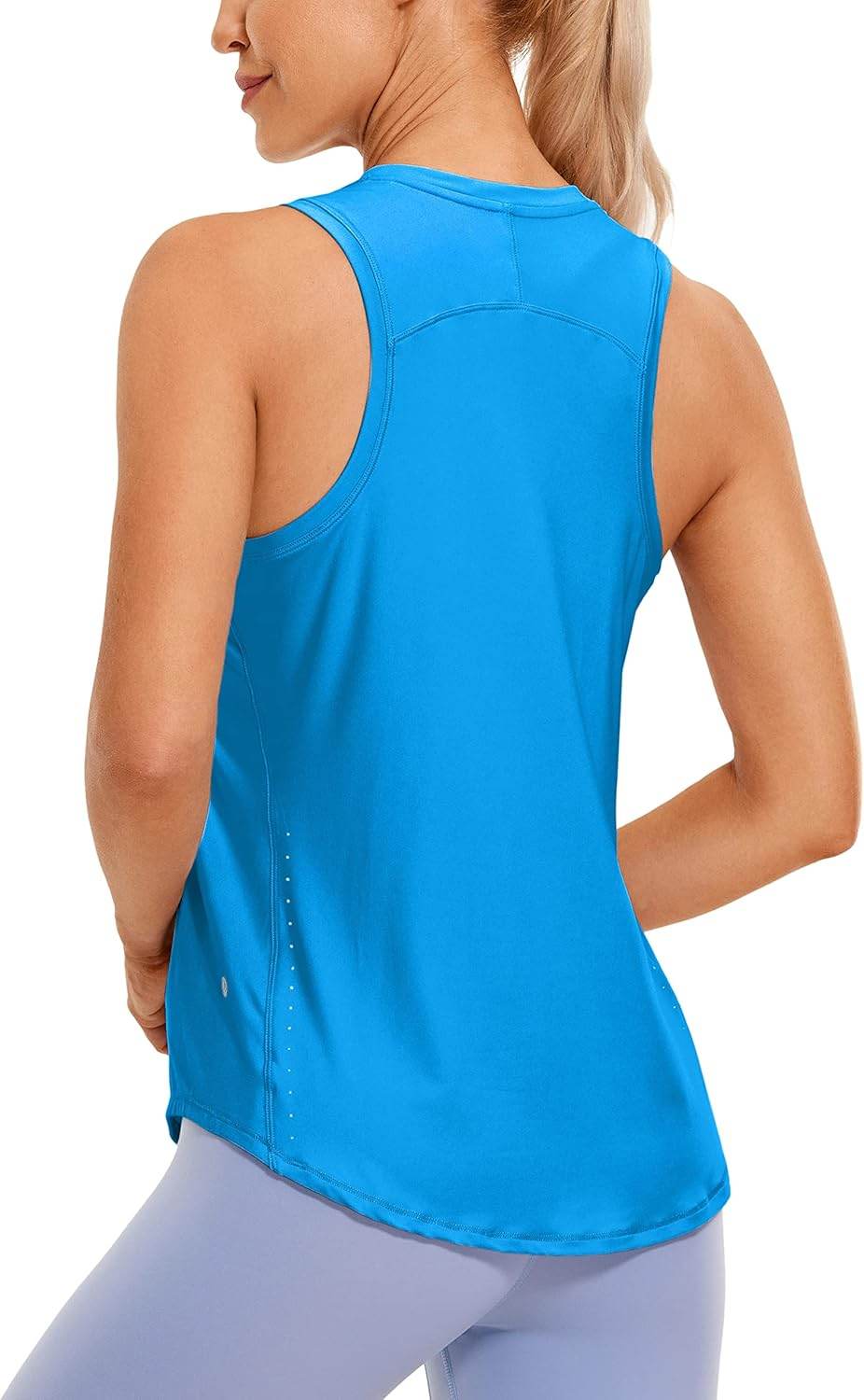 CRZ YOGA Lightweight Racerback Tank Tops for Women High Neck Workout Athletic Running Sleeveless Shirts - zenfulharmony.com