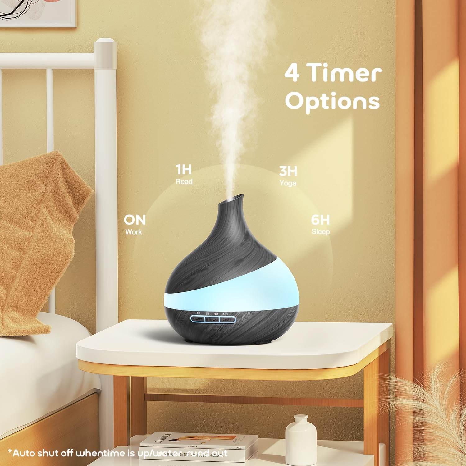 500 ML Essential Oil Diffuser, Upgrade Aroma Diffuser for Large Room, Aromatherapy Diffuser Humidifier with Remote Control 14 Color Lights 4 Timer Setting Auto Shut-Off - zenfulharmony.com