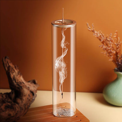Incense Holder for Sticks [Anti-Ash Flying], Modern Insence-Stick Burner Holder with Removable Glass Ash Catcher, for Home Decor Yoga Meditation - zenfulharmony.com