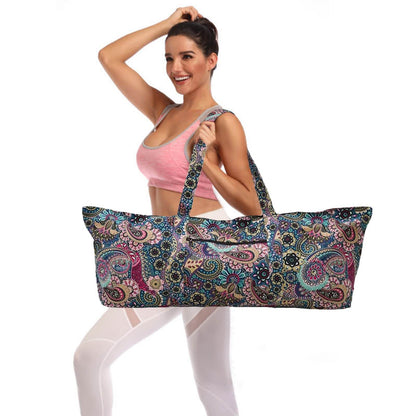 IwIeIaIrI Flower Pattern zipper yoga Mat Bag Duffle Bag Large Multipurpose Exercise Yoga Mat Bag and Yoga Mat tote bag Strap Zipper Pockets - zenfulharmony.com