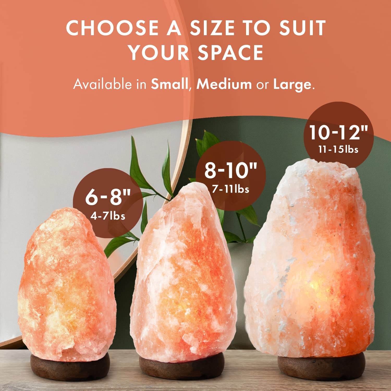 The Body Source Himalayan Salt Lamp 10-12 inches (11-15Ib), Includes Dimmer Switch and Night Light - All Natural Salt Lamp with Handcrafted Wooden Base and Light Bulb Replacement - zenfulharmony.com