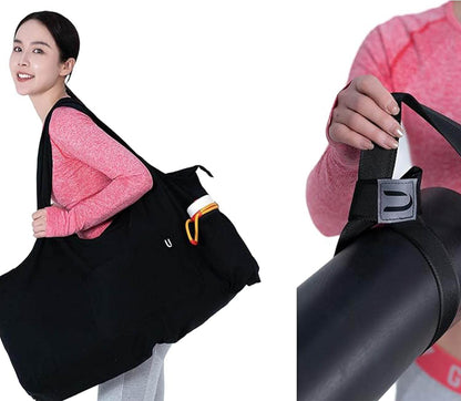 Yoga Mat Bag Large Yoga Mat Tote Sling Carrier with 4 Pockets Fits All Size Mats With Multi-Functional Storage Pockets Light And Durable（With Yoga Mat Carrying Strap） - zenfulharmony.com