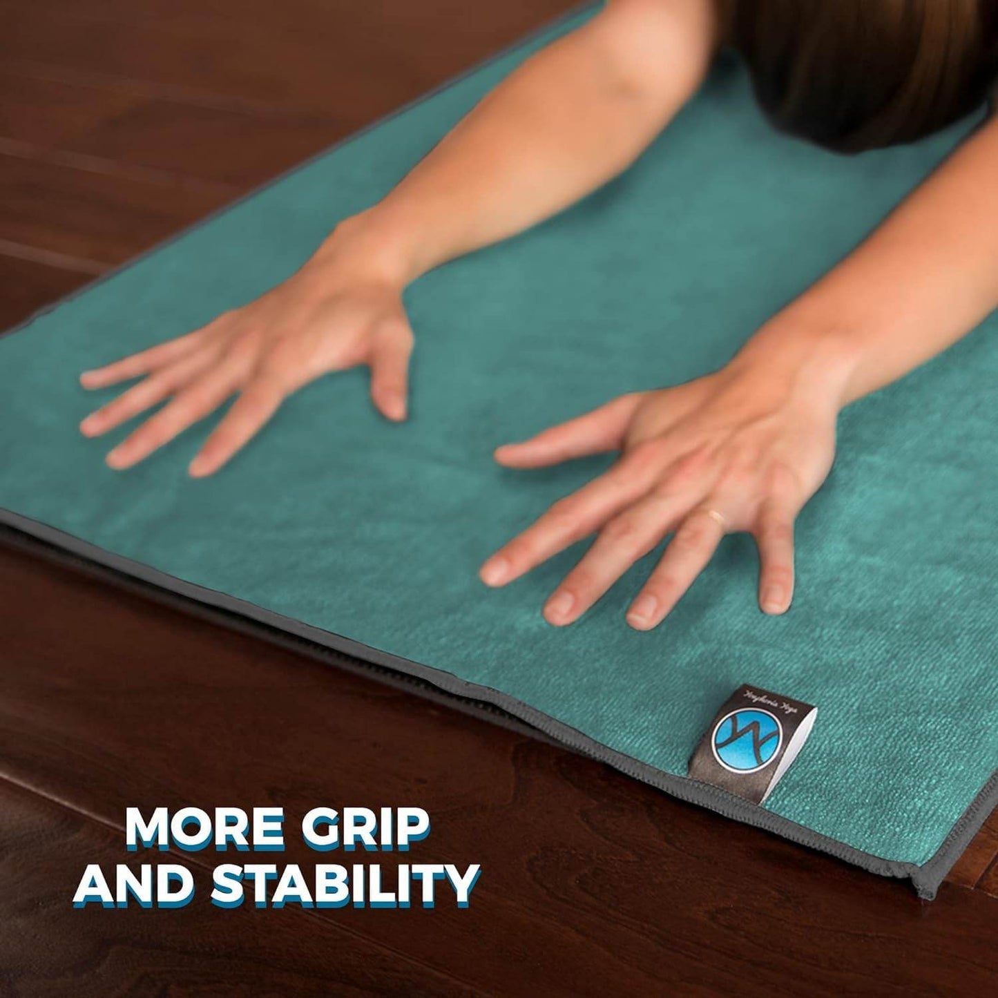 Youphoria Yoga Microfiber Towel Non-Slip Yoga Mat Towel - Hot Yoga Towel for Sweat & Grip... (Mint Towel/Gray Stitching) - zenfulharmony.com
