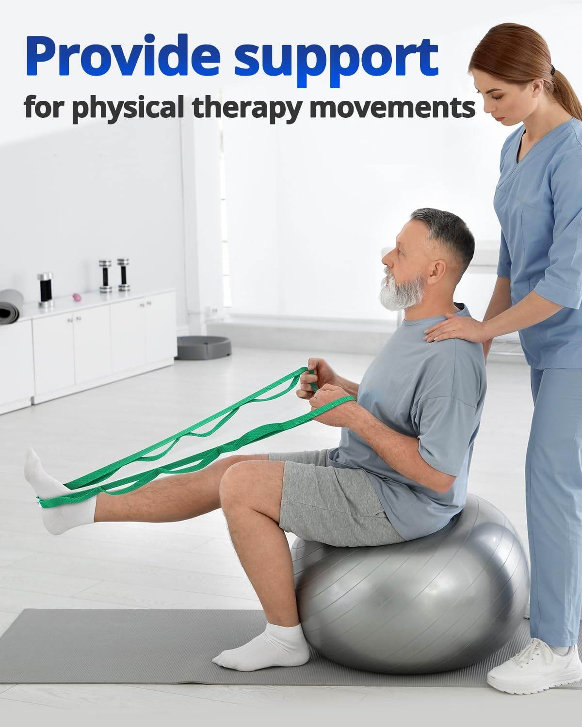 Trideer Stretching Strap Yoga Strap for Physical Therapy, 10 Loops Yoga Straps for Stretching, Non-Elastic Stretch Strap for Pilates, Exercise, Stretch Band for Women & Men with Exercise Book - zenfulharmony.com
