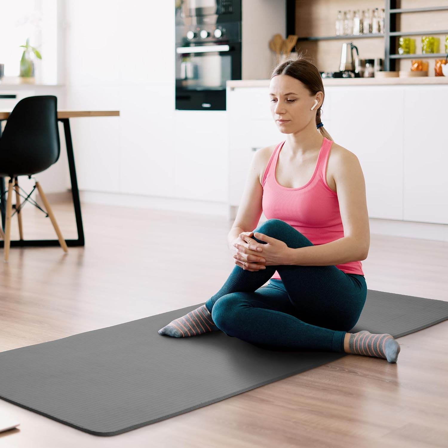 Yoga Mat, 1/2-Inch Extra Thick High Density Exercise Mat, Anti-Tear Exercise Yoga Mat with Carrying Strap, Suitable for Various Yoga Exercises - zenfulharmony.com