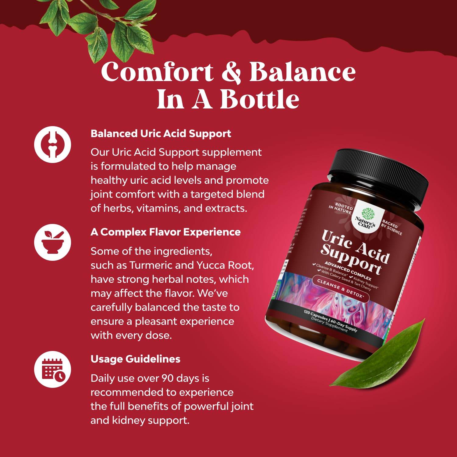 Herbal Uric Acid Cleanse and Detox - Essential Daily Kidney Cleanse and Uric Acid Support for Adults – Joint Support Supplement and Detox Cleanse with Tart Cherry Extract Capsules for Men and Women - zenfulharmony.com