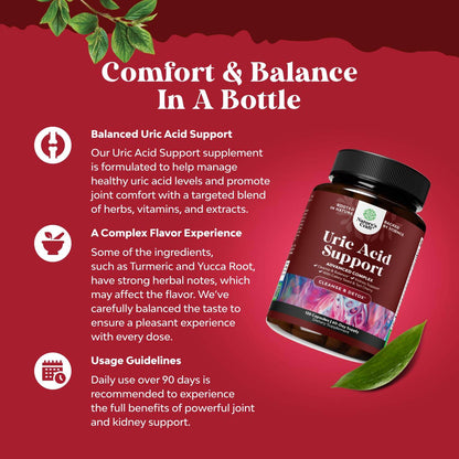 Herbal Uric Acid Cleanse and Detox - Essential Daily Kidney Cleanse and Uric Acid Support for Adults – Joint Support Supplement and Detox Cleanse with Tart Cherry Extract Capsules for Men and Women - zenfulharmony.com