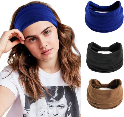 K-Elewon 3 Pack Women Wide Elastic Head Wrap Headband Sports yoga Hair Band - zenfulharmony.com