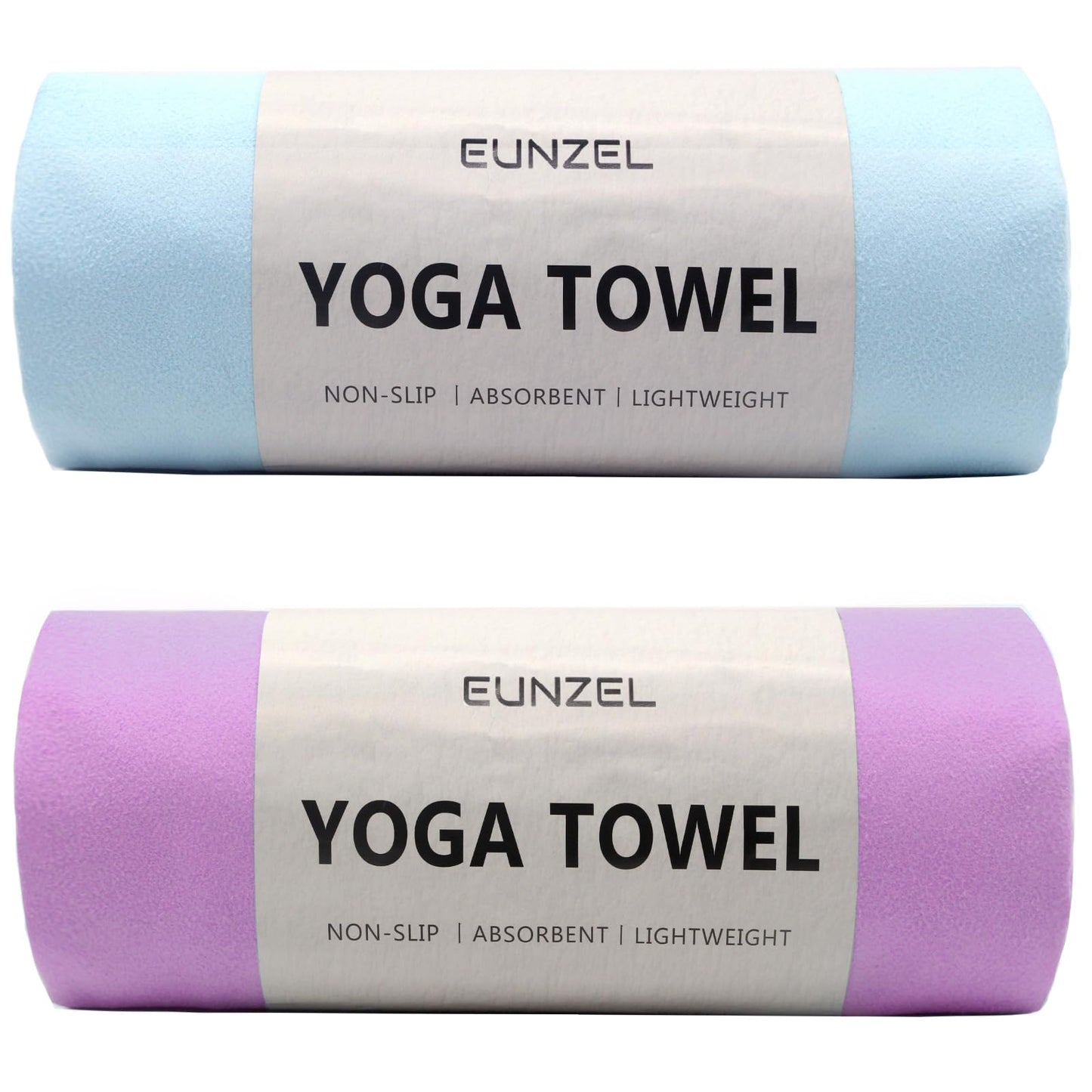 Eunzel 2 Pack Hot Yoga Towel Non Slip Yoga Mat Towel Non-Slip Sweat Absorbent Microfiber Towel for Hot Yoga, Pilates and Workout 72" x 26.5", Blue/Purple - zenfulharmony.com