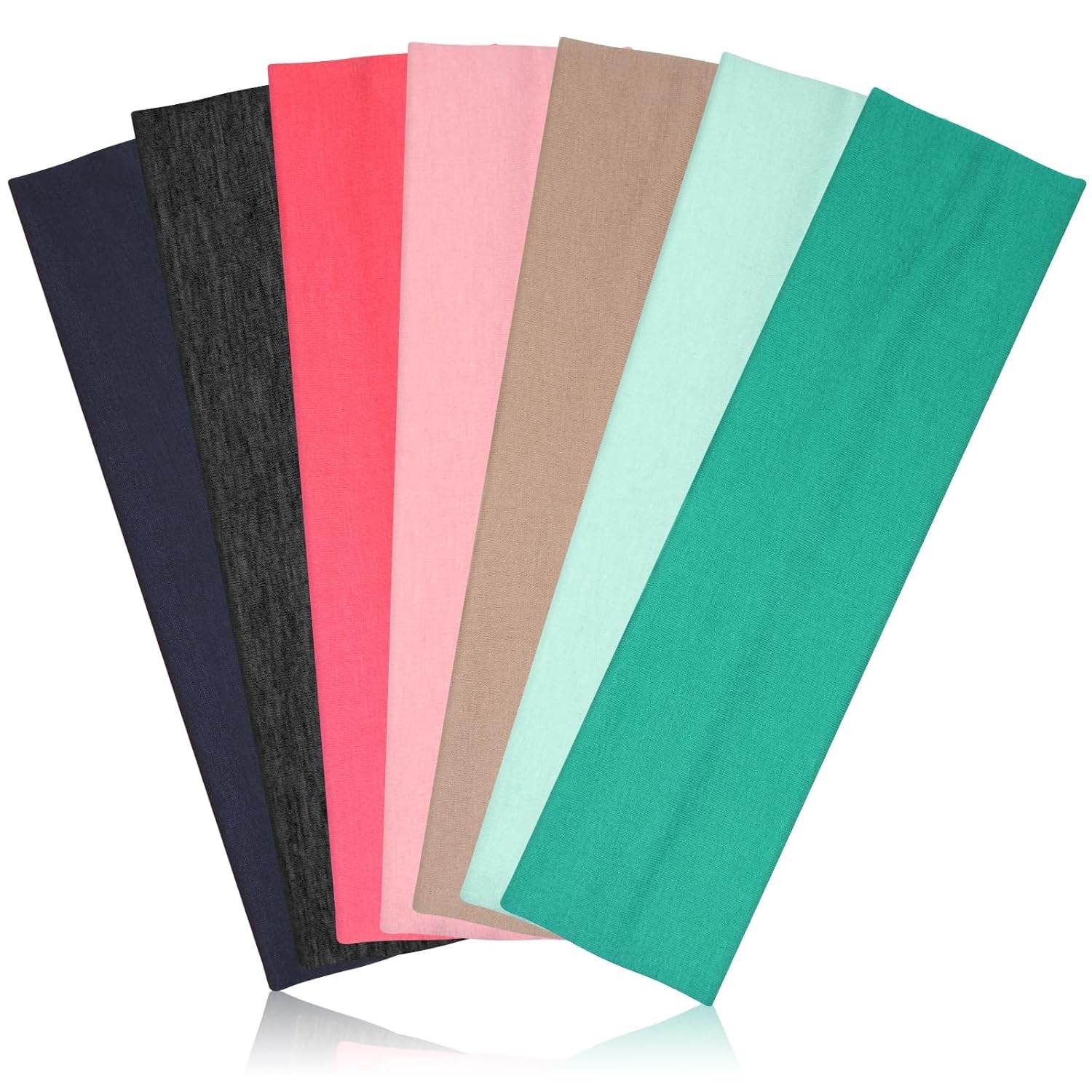 Headbands for Women Non Slip - 7PCS Fashion Sports Hair Bands for Women's Hair, Soft Cotton Cloth Stretchy Headbands for Women for Workout Yoga Running - zenfulharmony.com