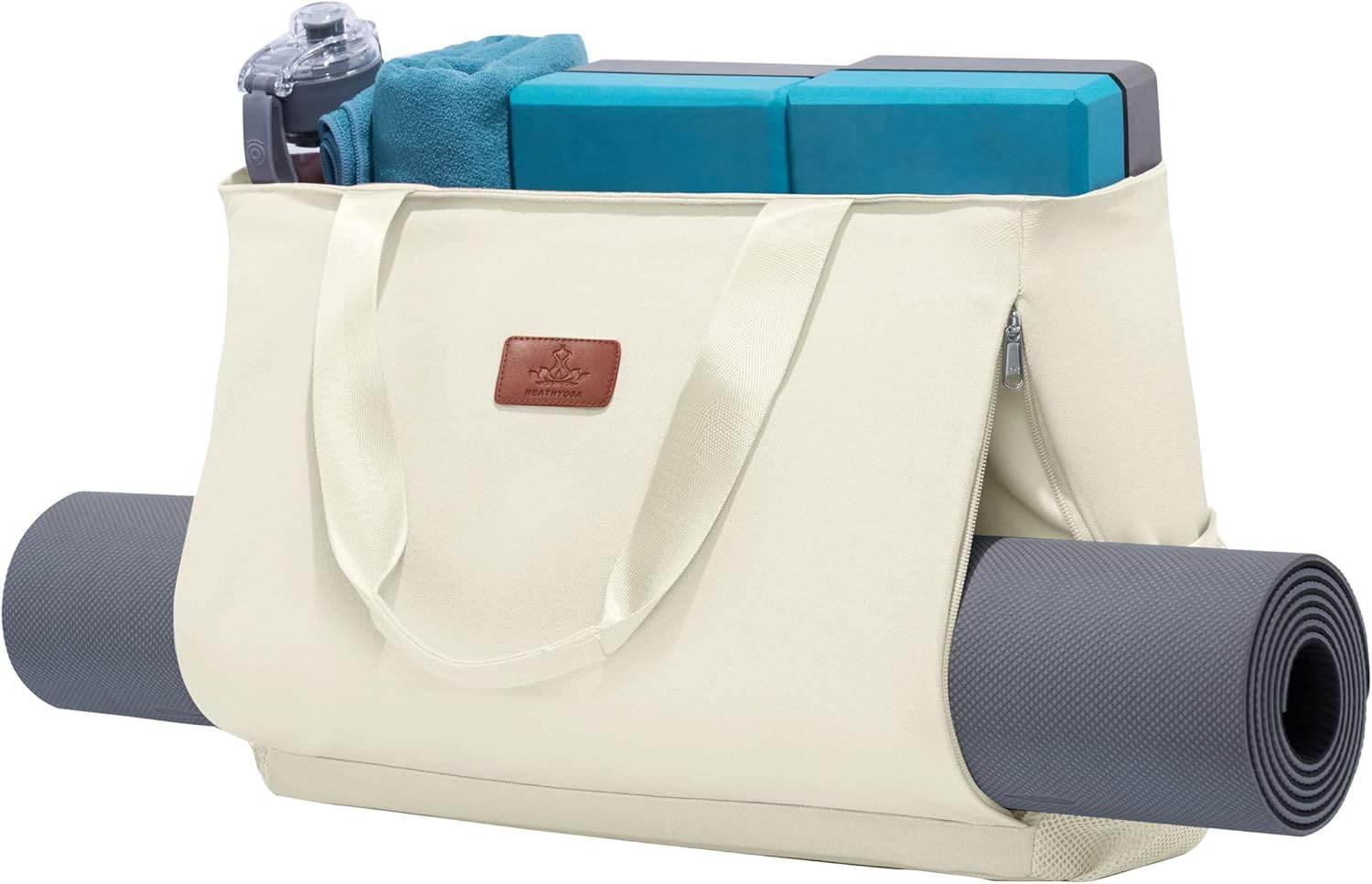 Heathyoga Multi-Functional Yoga Mat Carrier Gym Tote Bag - Large Mat Pocket, Women's Workout Bag - zenfulharmony.com