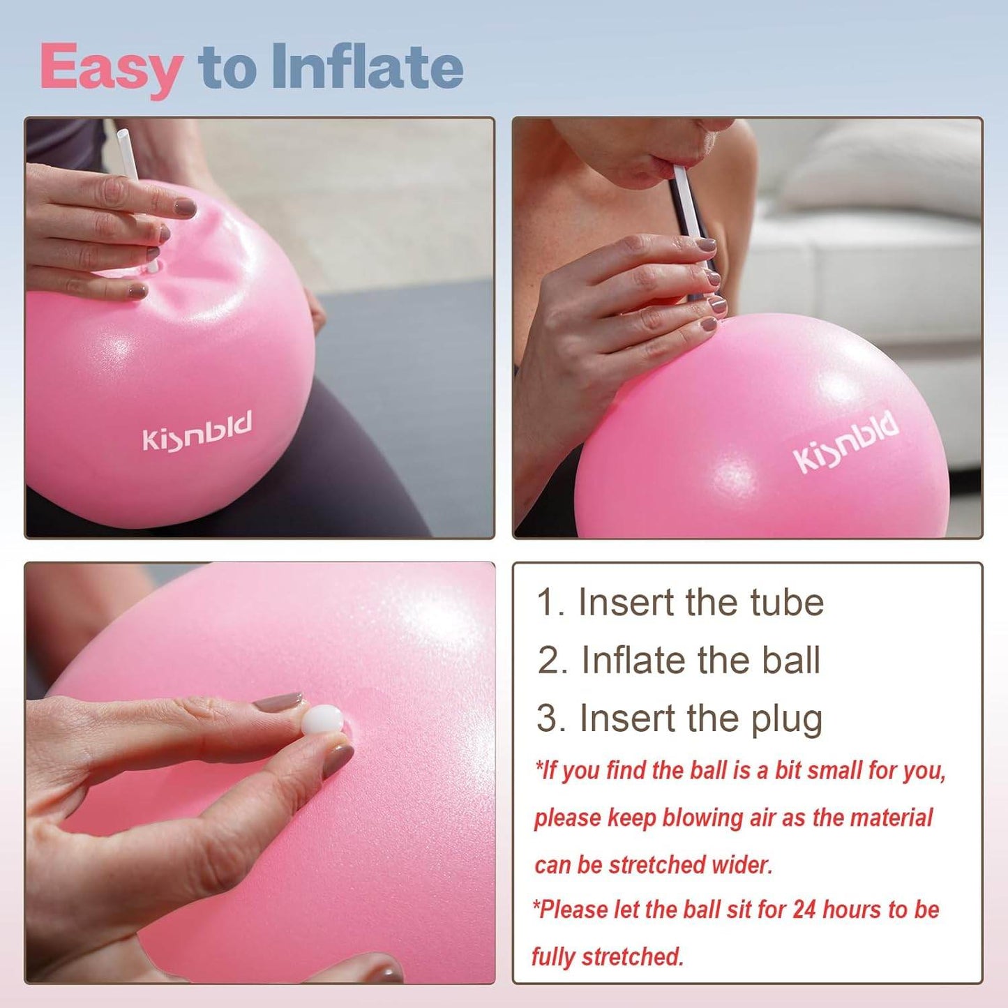 Small Exercise Ball, 9 Inch Mini Pilates Ball, Anti Burst and Slip Resistant Mini Yoga Ball for Stability, Fitness, Physical Therapy, Stretching & Core Strength Workout at Home Gym & Office - zenfulharmony.com