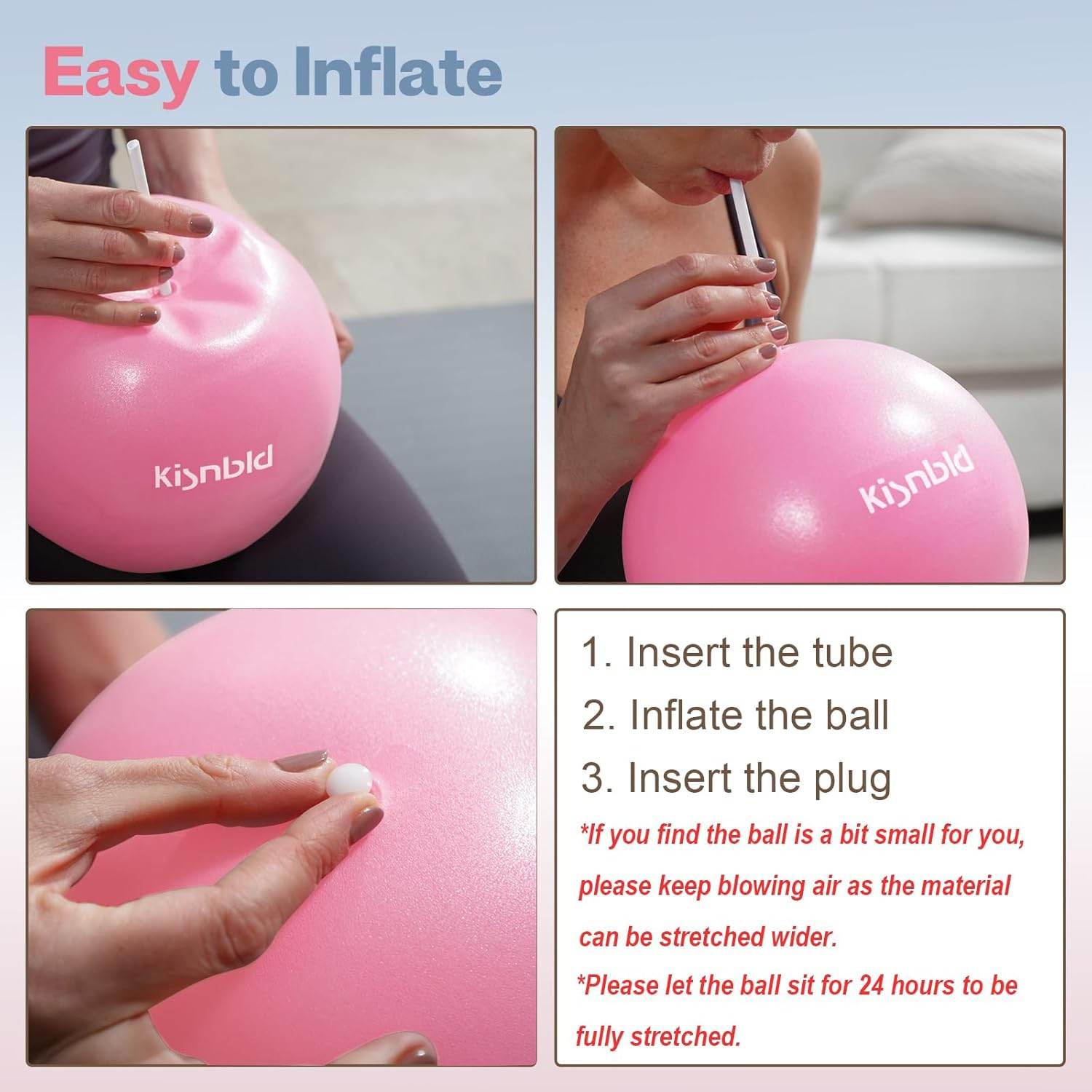 Small Exercise Ball, 9 Inch Mini Pilates Ball, Anti Burst and Slip Resistant Mini Yoga Ball for Stability, Fitness, Physical Therapy, Stretching & Core Strength Workout at Home Gym & Office - zenfulharmony.com