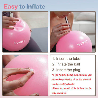 kisnbld Small Exercise Ball, 9 Inch Mini Pilates Ball, Anti Burst and Slip Resistant Mini Yoga Ball for Stability, Fitness, Physical Therapy, Stretching & Core Strength Workout at Home Gym & Office - zenfulharmony.com