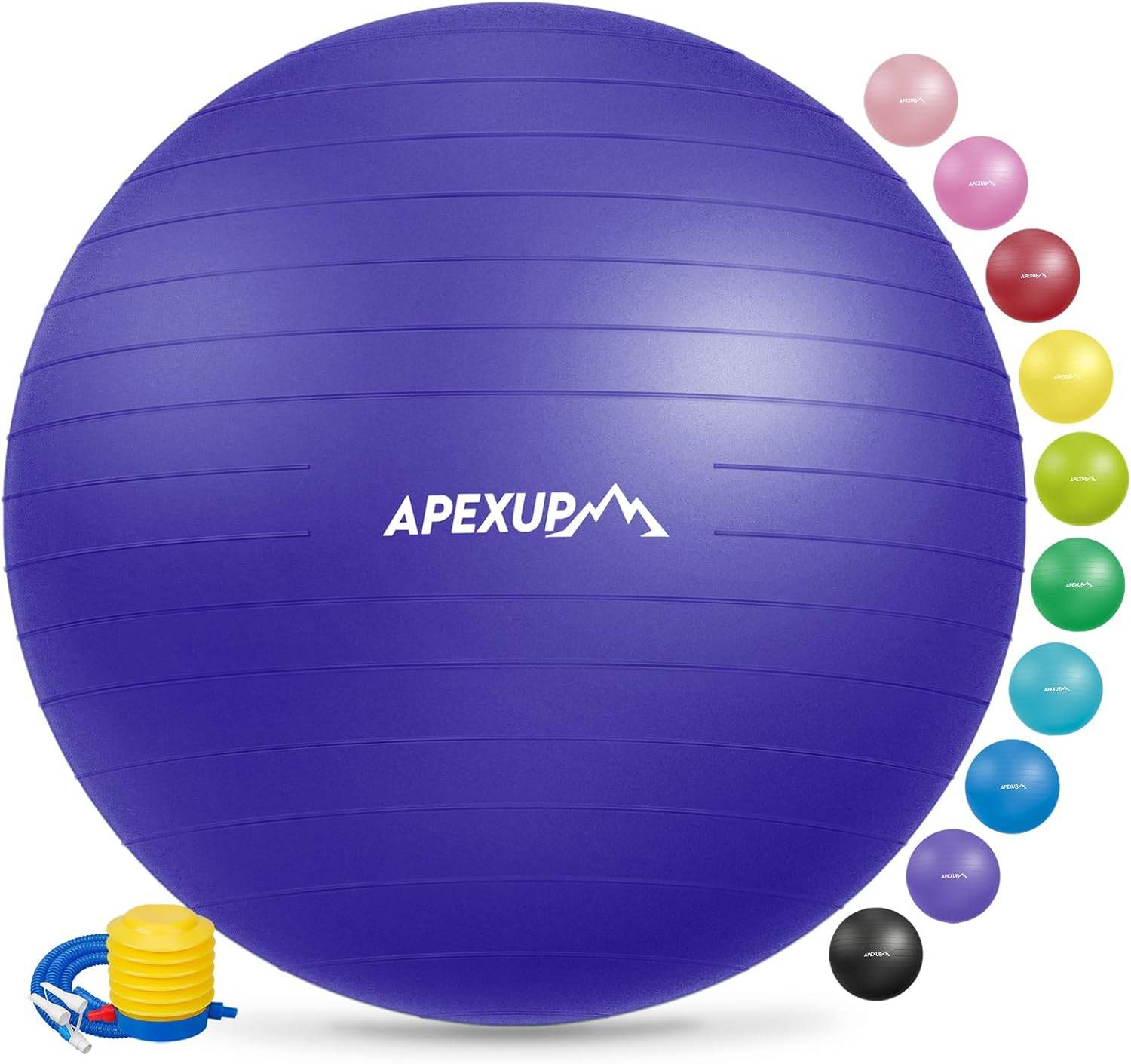 APEXUP Yoga Ball Exercise Ball, Pilates Ball, Anti Slip Stability Ball, Heavy Duty Gym Ball for Fitness, Balance, Core Workout, Physical Therapy - zenfulharmony.com