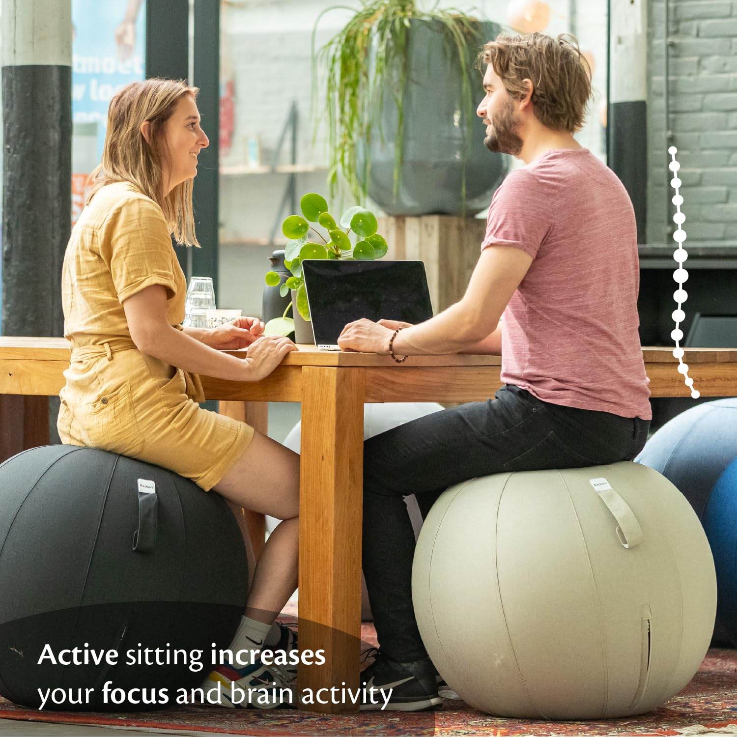 Backerz Balance Ball Chair for Office & Home - Ergonomic Exercise Ball for Posture & Back Pain Relief, Yoga Ball Chair - Sitting Ball with Washable Linen Cover - zenfulharmony.com