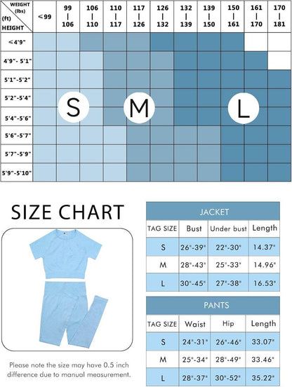 2 Piece Short Sleeve Outfits for Women Seamless Crop Tops Set for Women Workout Set - zenfulharmony.com