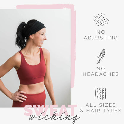 Maven Thread Women's No-Slip Sweat-Wicking Headband for Exercise and Yoga, 4-Pack (Basics) - zenfulharmony.com