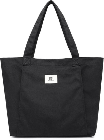 Moyaqi Canvas Tote Bag with Yoga Mat Carrier Pocket Carryall Shoulder Bag for Office, Workout, Pilates, Travel, Beach and Gym - zenfulharmony.com