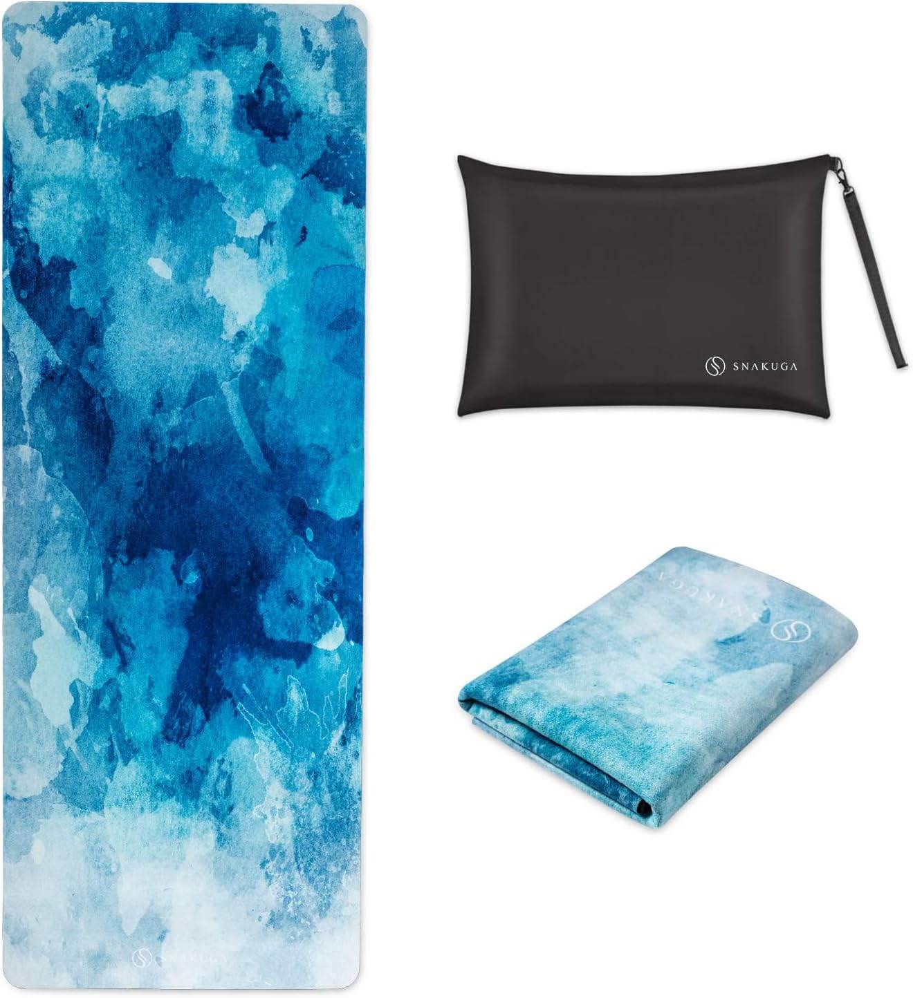 Travel Yoga Mat, Non Slip Exercise Suede Mat with Carry Bag, All-Purpose Fitness Mat with High Density Anti-Tear Surface for Women, Ideal for Pilates Workout (72'' x 26'' x 1.5mm Thick) - zenfulharmony.com